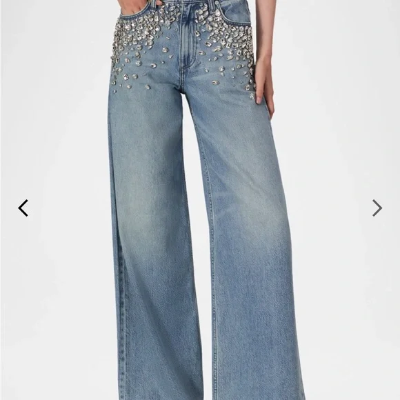 rag & bone Light Blue Embellished Flare Jeans - Picture 10 of 11